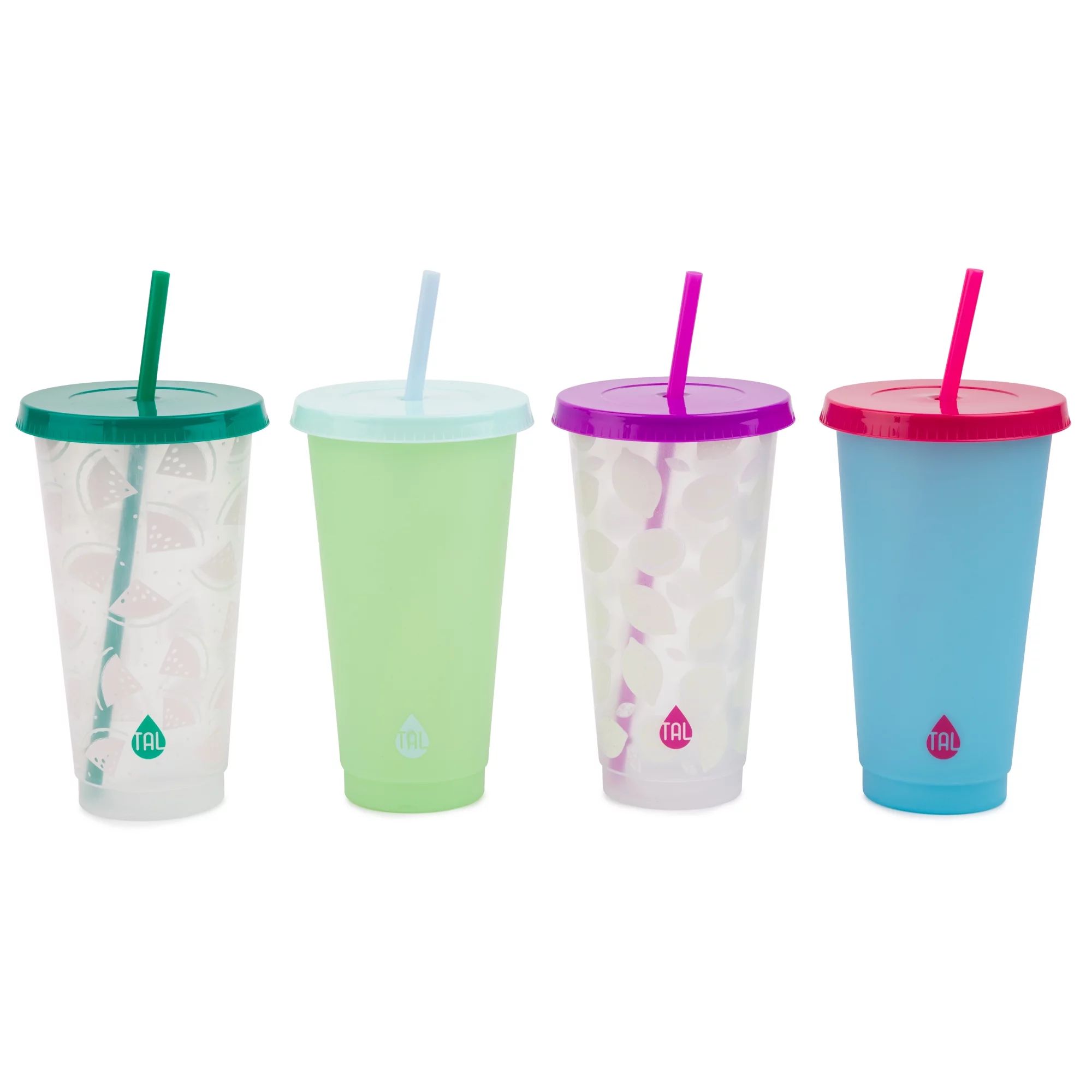 TAL Color Changing Cups 24oz, 4 Pack Summer Fruits | Walmart (US)