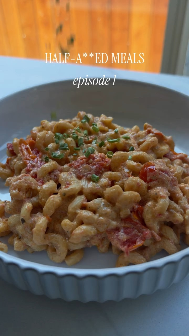 half-assed meals ep. 1

this feta tomato pasta went viral on TT and IG a couple years ago so I just added some protein to make it a little more filling

I didn’t do it this time around but you could easily add in more veggies too, cottage cheese, etc. it’s super customizable!

full recipe on wholesomelymorgan.com💃🏻

#LTKselfcare #LTKfoodie #LTKHome