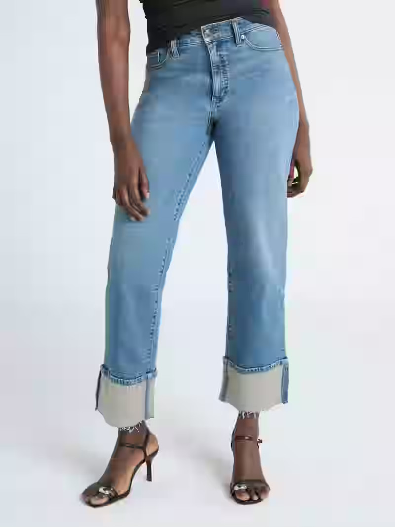 Scoop Women's Benton Cuffed Ankle Jeans, 25", 27", and 29" Inseams, Sizes 0-18 | Walmart (US)