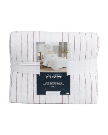Linen Blend Striped Quilt | TJ Maxx