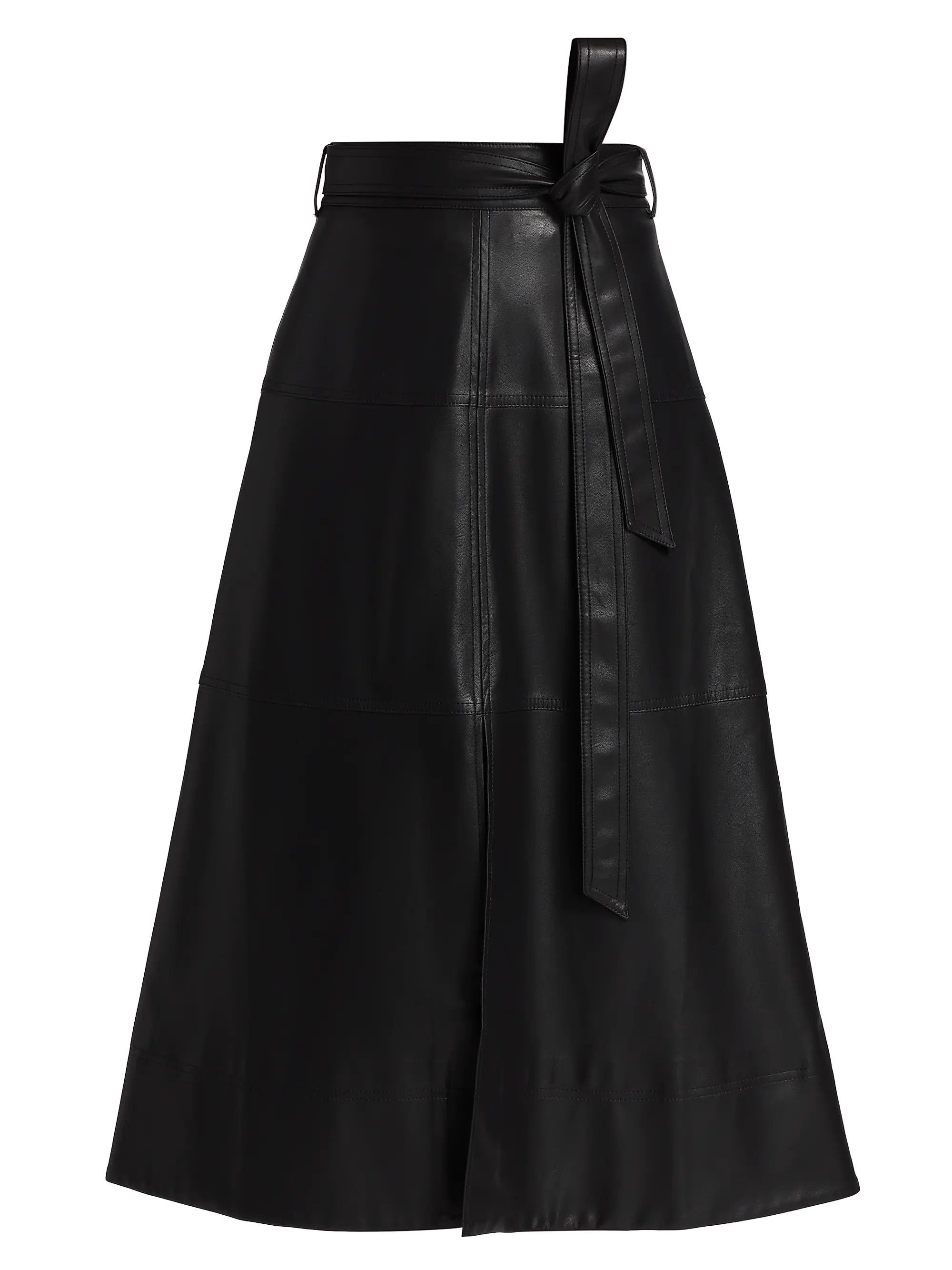 Tanya Taylor Hudley Faux-Leather Midi-Skirt | Saks Fifth Avenue | Saks Fifth Avenue