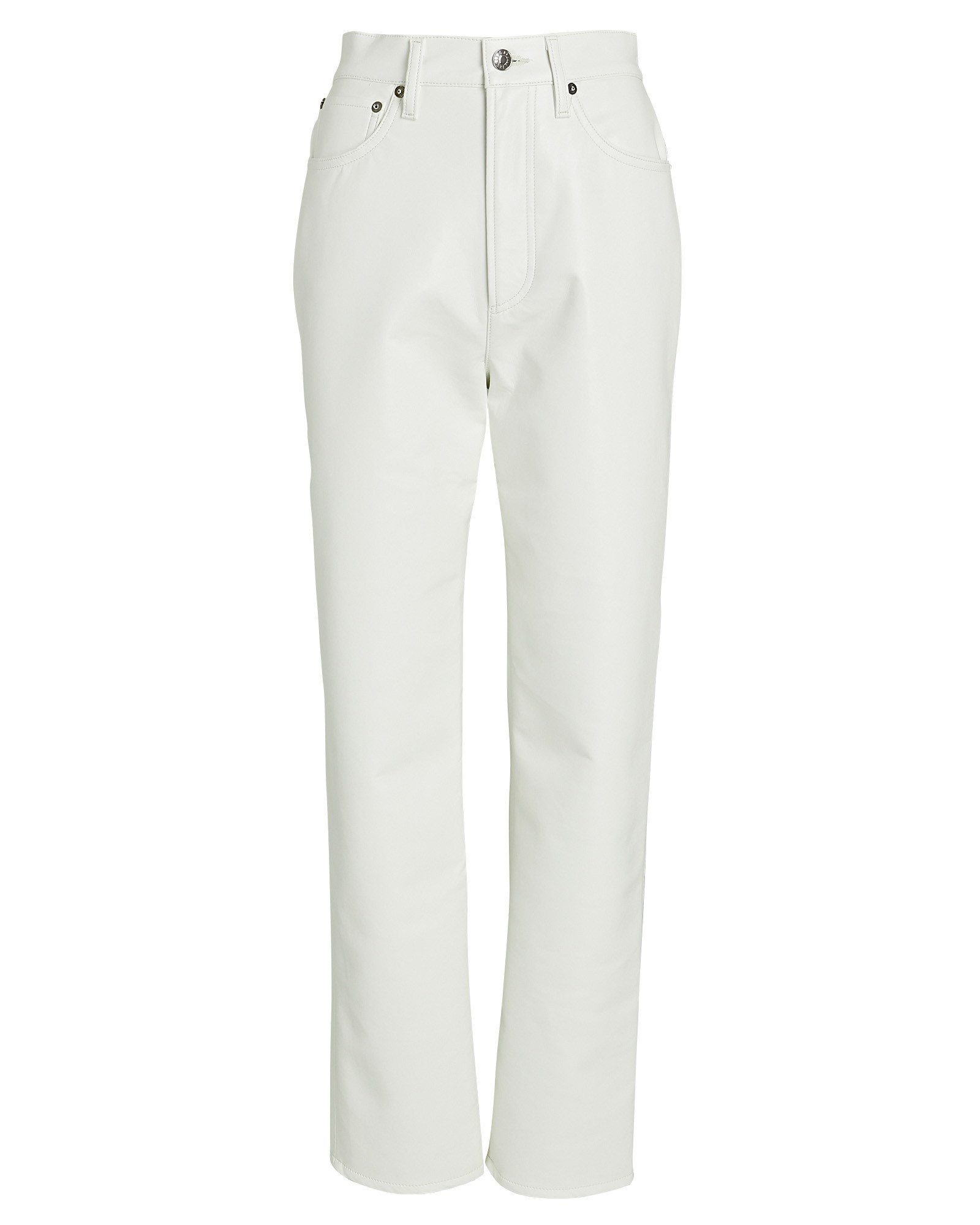 AGOLDE 90s Pinch Waist Recycled Leather Jeans, White 23 | INTERMIX