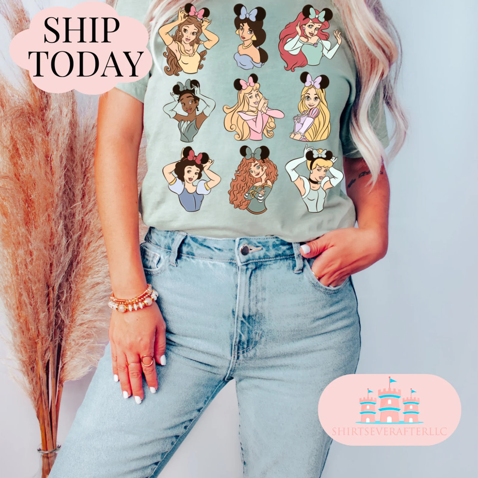 Disney Princess Belle, Tiana, Elsa, Anna, Jasmine, Ariel, Aurora, Rapunzel, Snow white, Merida, C... | Etsy (US)