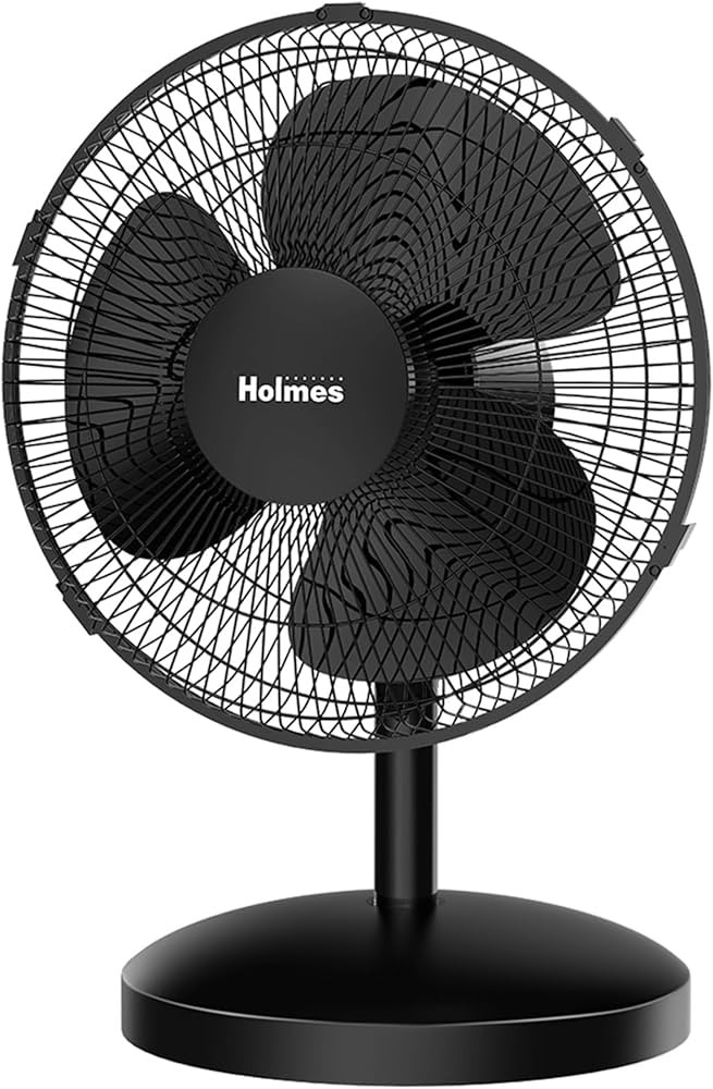HOLMES 12" Table Fan, 75° Oscillation, 3 Speeds, 15° Adjustable Head Tilt, Ideal for Home, Bedr... | Amazon (US)