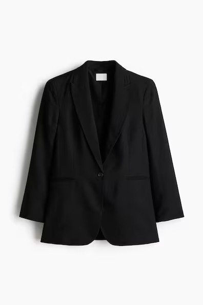 H & M - Linen-Blend Blazer - Black | H&M (US + CA)