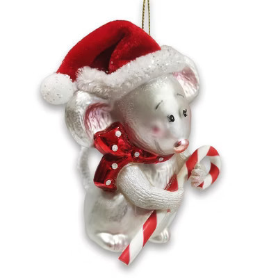 Festive Holiday Mouse Glass Christmas Ornament| OrnamentallyYou | Target