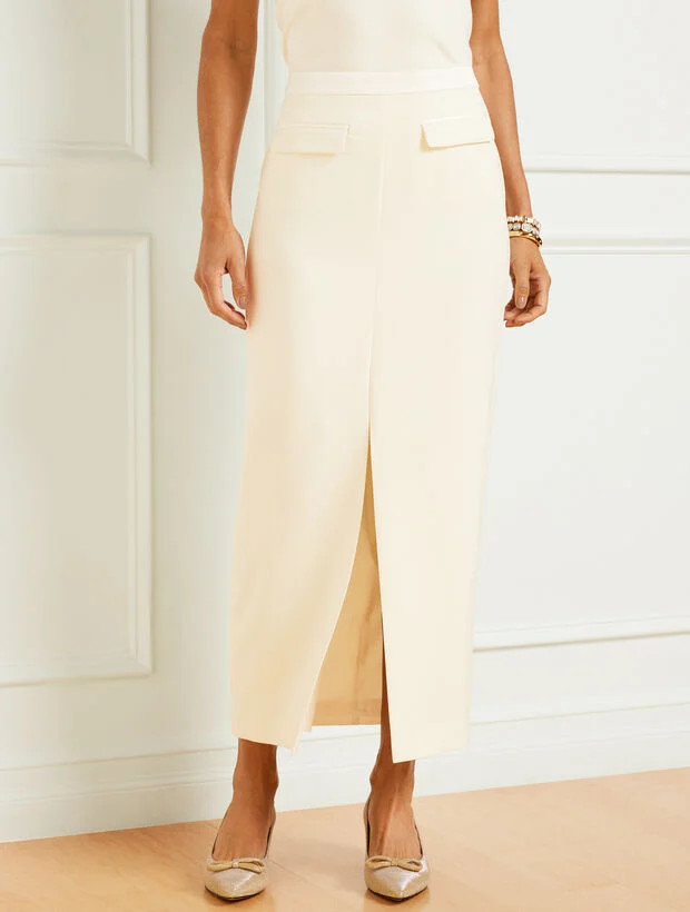 Crepe Tuxedo Maxi Skirt | Talbots