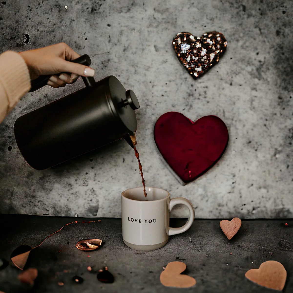 Love You - Cream Stoneware Coffee Mug - 14 oz | Abandoned Cakes
