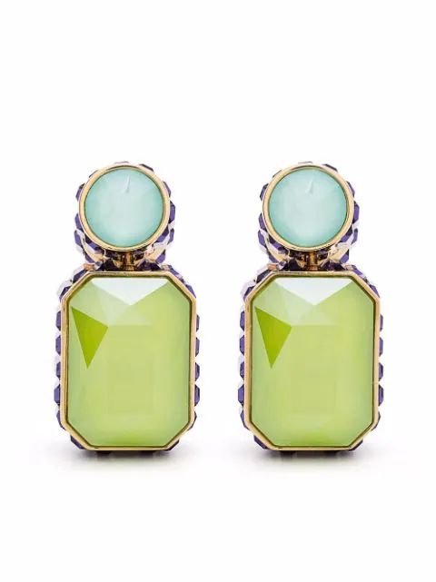 Orbita asymmetrical octagon cut crystal earrings | Farfetch (UK)