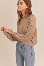 Mocha Latte Mock Neck Sweater | AMUSE Collection