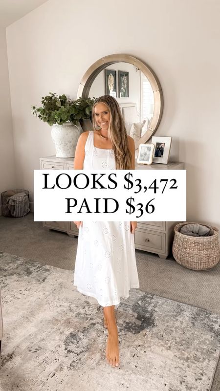 This $36 dress is a Chloe designer lookalike that costs $3,472.09! It’s the perfect summer dress to wear on its own, over swimwear, or with this cardigan many of us bought a couple months ago! Add these inexpensive slides and hat and you have you summer go-to!

This eyelet white dress runs true to size; I’m wearing a size small and I’m 5’8” for reference!

You do NOT need to spend a lot of money to look and feel INCREDIBLE!

I’m here to help the budget conscious get the luxury lifestyle.

Walmart Fashion / Affordable / Budget / Women's Casual Outfit / Classic Style / Dress Outfit / Women's Dressy Outfit / Elevated Style / Workwear / Summer Dress / Wedding Guest / Summer Wedding

#LTKtravel #LTKsalealert #LTKfindsunder50