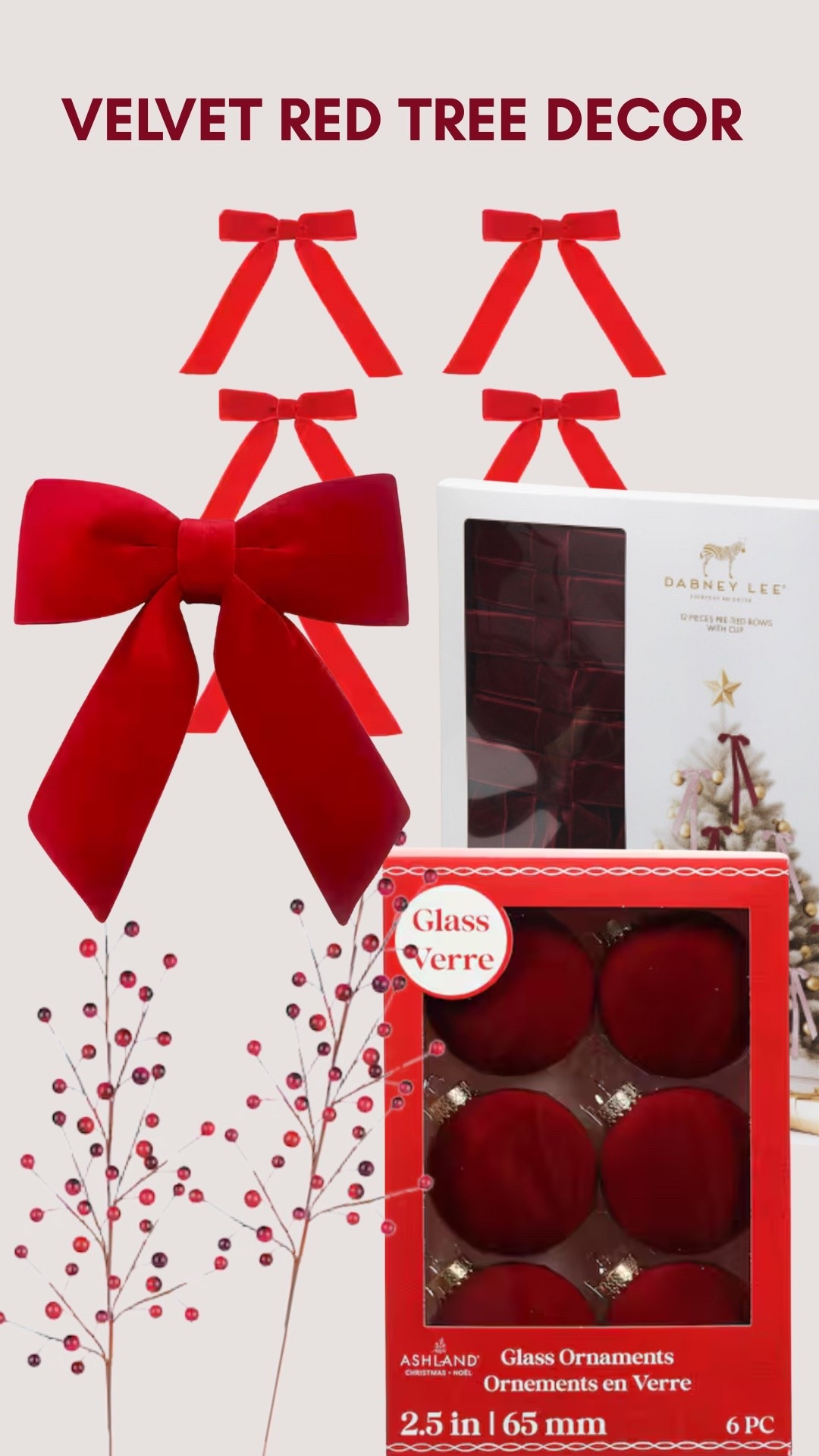 Velvet Red Tree Decorations 🌲🎁

#LTKHoliday #LTKHome #LTKSeasonal