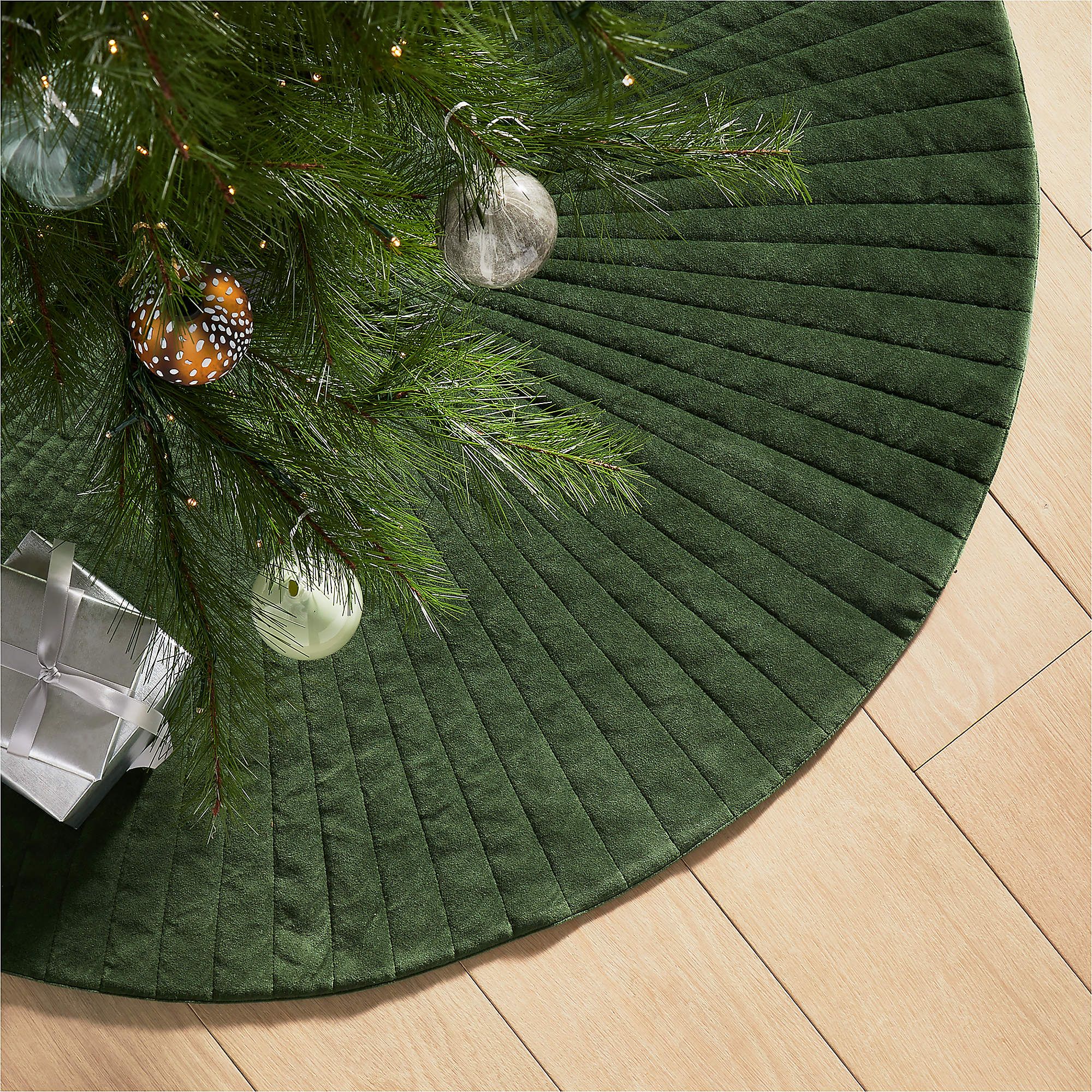 Flake White Velvet Tree Skirt 48" + Reviews | CB2 | CB2