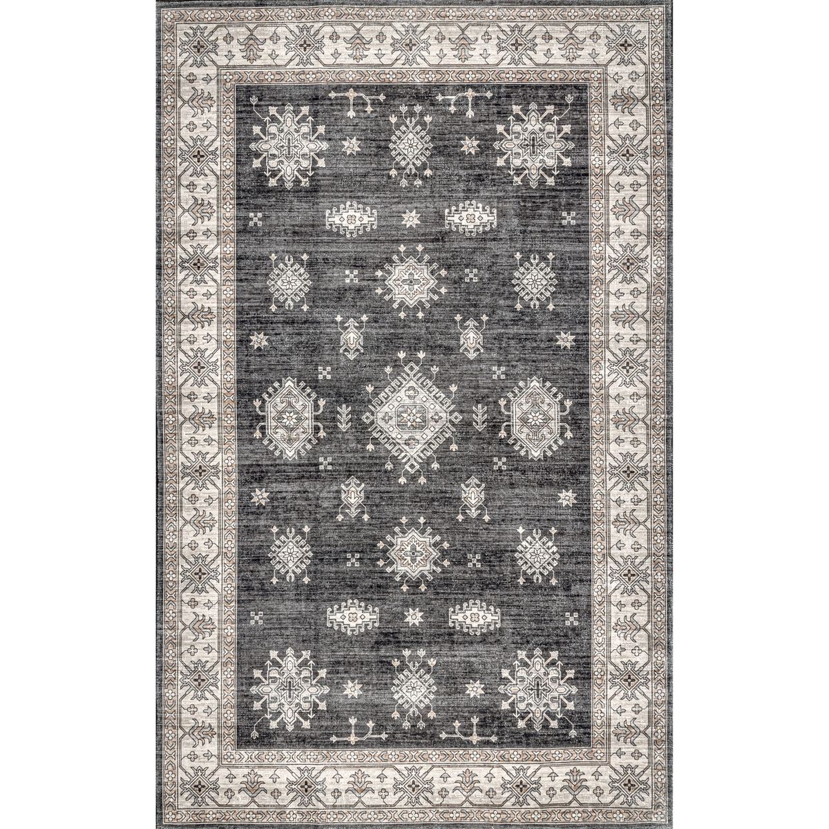 nuLOOM Mollie Machine Washable Traditional Border Area Rug 8x10, Gray | Target