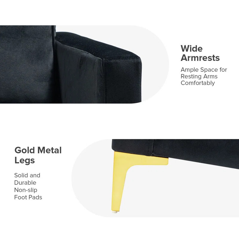 Adalynn 51'' Velvet Loveseat | Wayfair North America