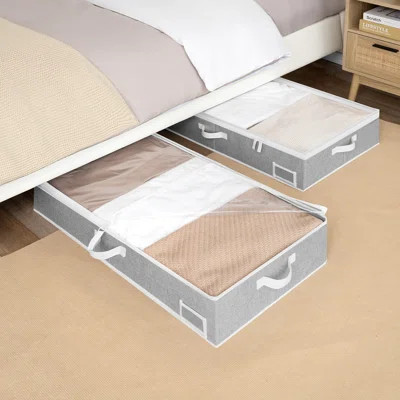 StorageWorks Underbed Storage Box with Clear Window and Sturdy Structure, Foldable Underbed Storage Bins for Clothes, Blankets and Shoes, 2 Pack | Wayfair North America