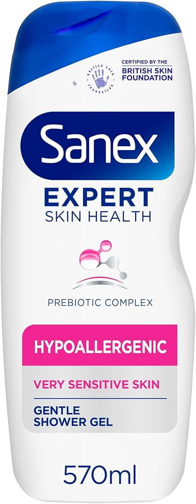 Sanex Expert Skin Health Hypoallergenic Shower Gel l 570ml, for Very Sensitive Skin, Sensitive Sh... | Amazon (UK)