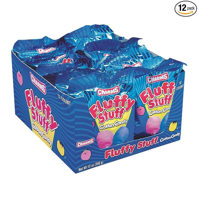 Fluffy Stuff Cotton Candy - Pink and Blue Fresh Spun Floss Sugar Retro Candy - Carnival Cotton Ca... | Amazon (US)