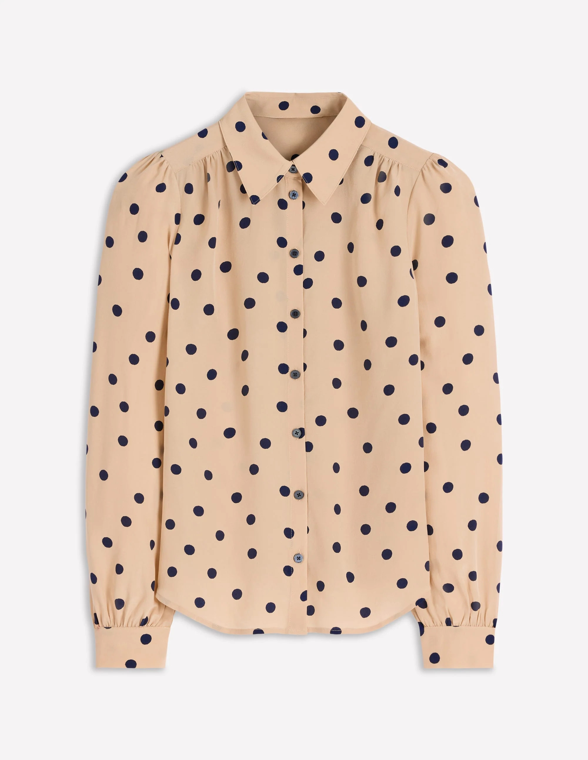 Sara Silk Shirt-Sand, Painted Dot Spaced | Boden (US)