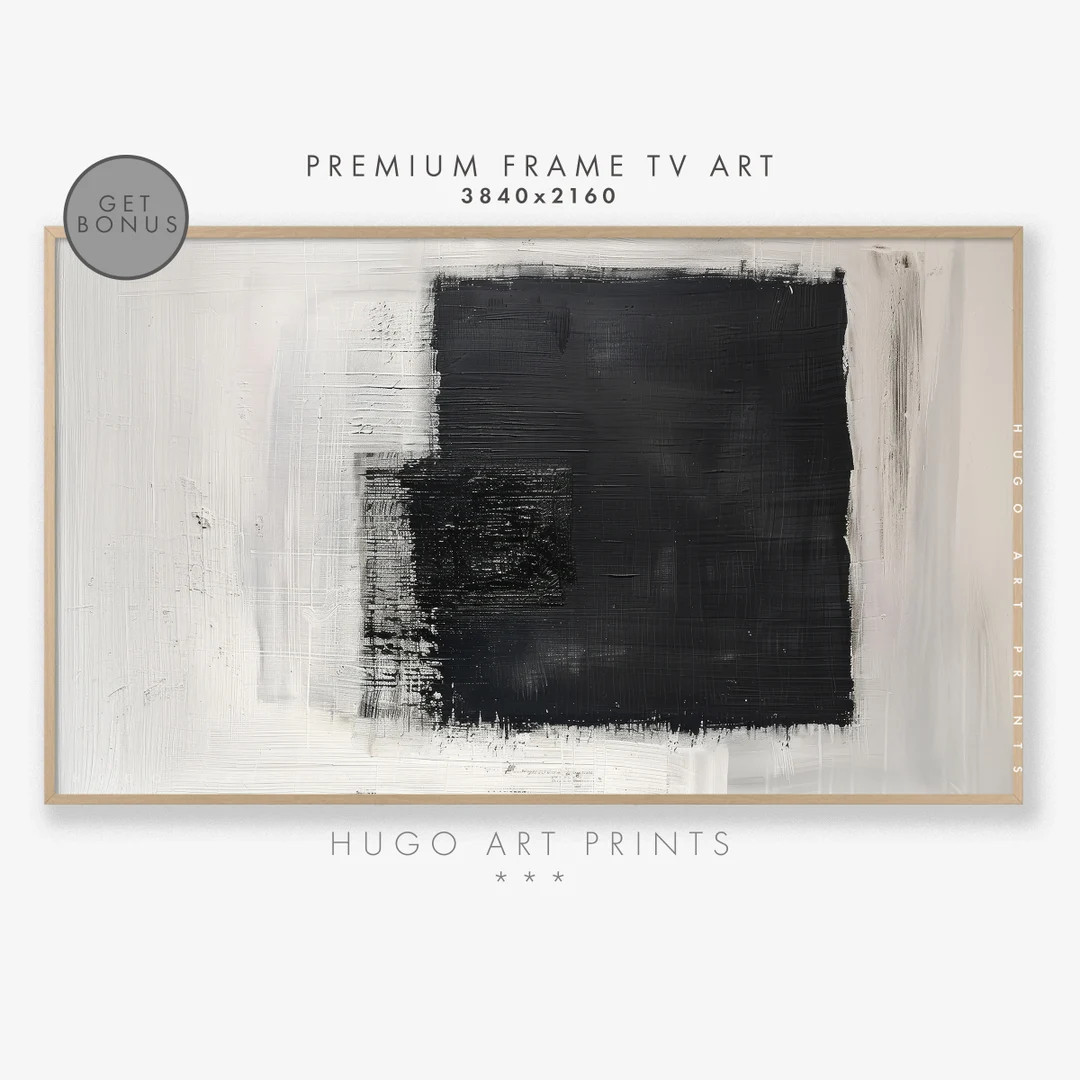 Samsung Frame TV Art, Geometric Modern Texture Painting for Frame TV, Black White Minimal Abstrac... | Etsy (US)