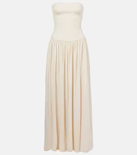 Dia strapless gathered midi dress | Mytheresa (UK)