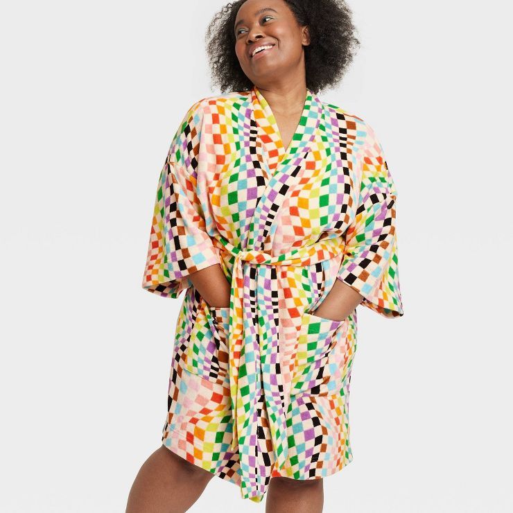 Pride Adult Rainbow Checkered Robe | Target