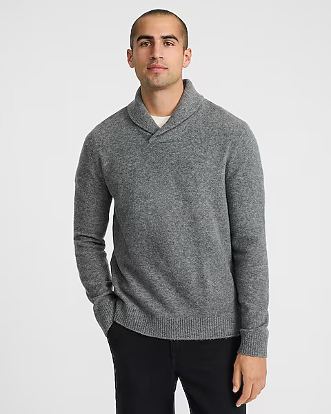 Felted Shawl Neck Sweater | Express