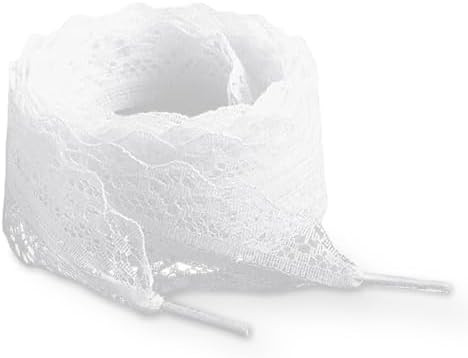 2 Pairs Lace Shoelaces, Flat Ribbon Shoe Laces for Women, Fancy 3cm Wide Sneaker Shoelaces, Decor... | Amazon (US)