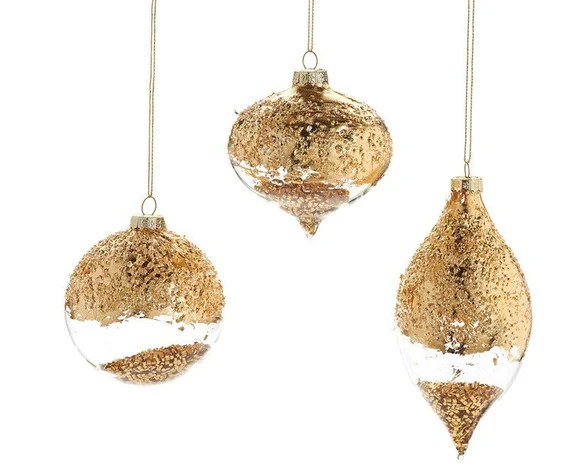 Glass & Gold Christmas Holiday Tree Ornament L Decorations - Etsy | Etsy (US)