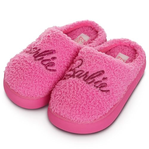 Barbie Kids Slippers Gifts for Girls Extra Cozy Fuzzy House Slippers Slip On | Amazon (US)