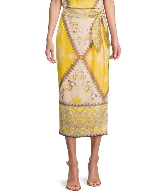 Antonio Melani Valerie Print Twill A-Line Midi Skirt | Dillard's | Dillard's