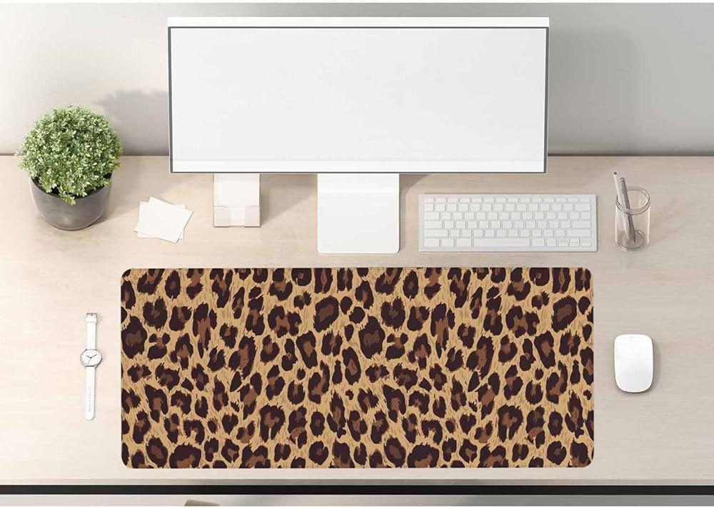 Woutay Desk Mouse Pad,Brown Leopard Spots,Extended Large Mouse Mat Desk Pad | Amazon (UK)