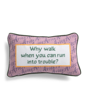 9X15 Aries Needlepoint Pillow, Polyester | TJ Maxx