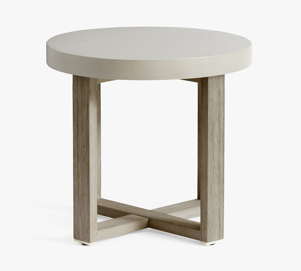 Indio Eucalyptus Round Outdoor Side Table | Pottery Barn (US)