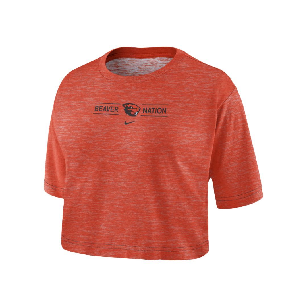 Nike College Dri-FIT (Oregon State) Women's Cropped T-Shirt Size M (Orange/Black) CT8628-891 | Nike (US)