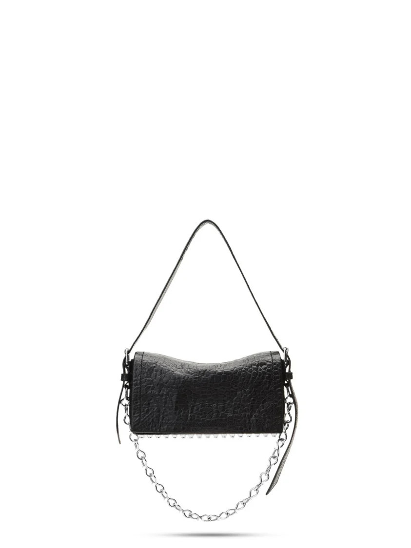 Crushed Texture Slim Flap Bag With Contemporary Flair | Shop Simon
