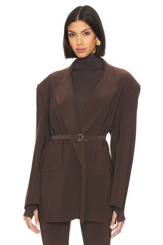 Norma Kamali x REVOLVE Oversized Single Breasted Jacket in Chocolate from Revolve.com | Revolve Clothing (Global)