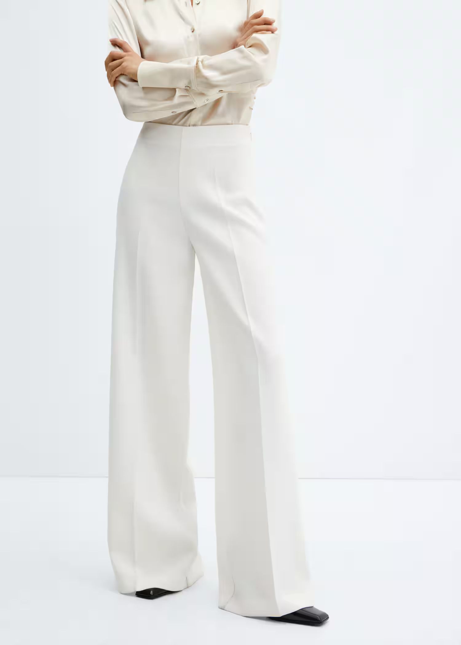 High-waist palazzo pants -  Women | Mango USA | MANGO (US)