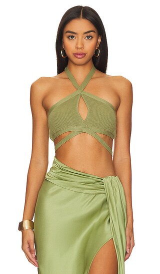 Wool Halter Top in Olive | Revolve Clothing (Global)