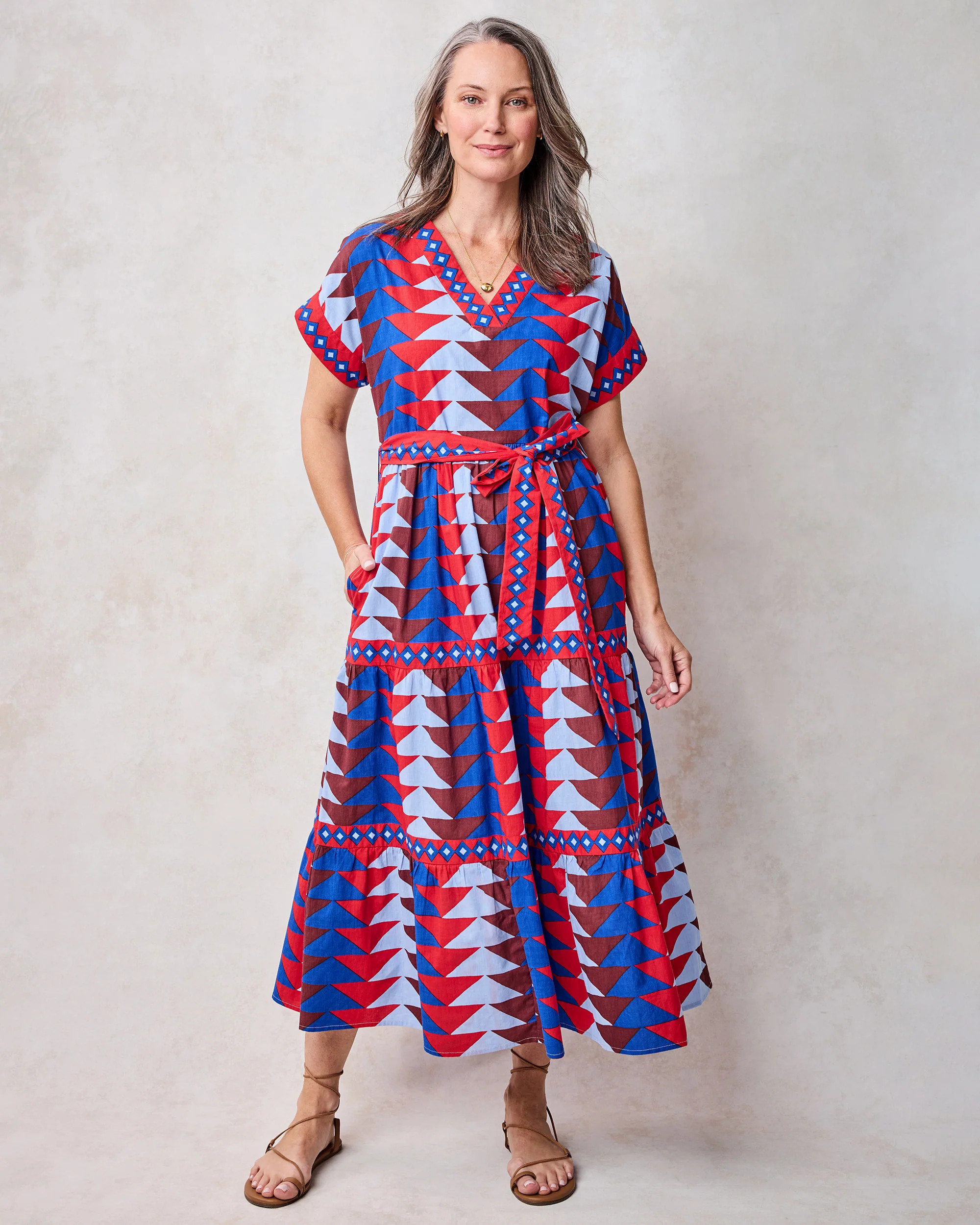 Spring Atlantic Dress in Blue - Women's Plus Size 4X | Printfresh
