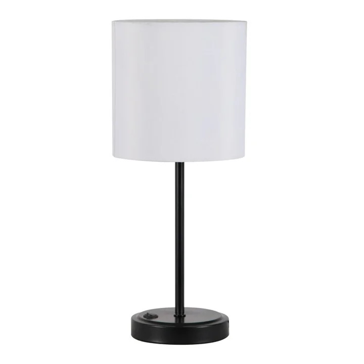 Mainstays 19" Height Black Finish Metal Material Stick Lamp with USB Port, Modern, Office and Dor... | Walmart (US)