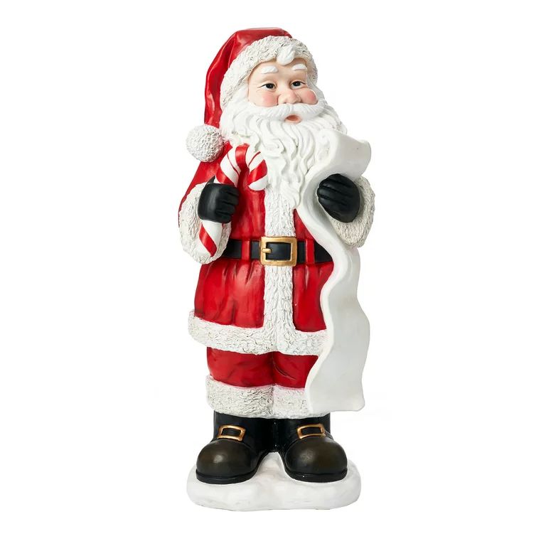 Holiday Time Hand Painted Santa Claus with List Indoor/Outdoor Christmas Decoration, 37" | Walmart (US)