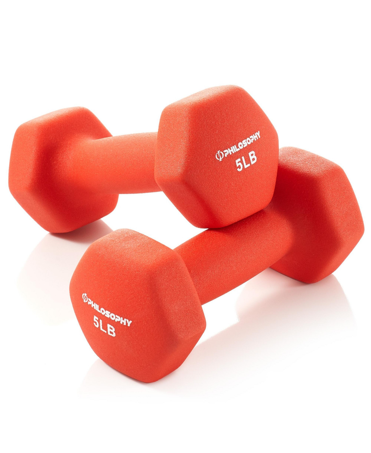 Philosophy Gym Neoprene Dumbbell Hexagon Hand Weights, 5 lb Pair - 10 lb Total - Red | Macy's