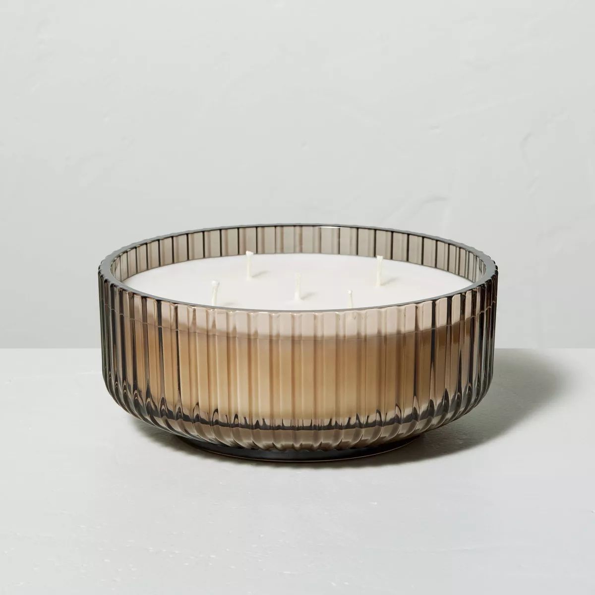 Ribbed Glass Salted Honey Fall Jar Candle Beige - Hearth & Hand™ with Magnolia | Target