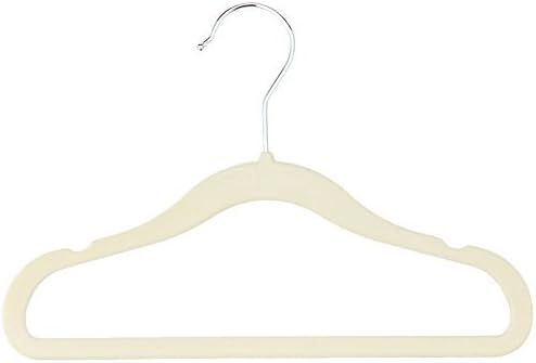 AmazonBasics Kids Velvet Non-Slip Clothes Hangers, Beige - Pack of 30 | Amazon (US)