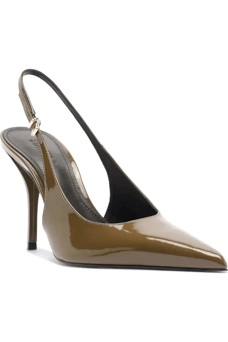 Schutz Liora Slingback Pointed Toe Pump in Sugar White at Nordstrom, Size 8.5 | Nordstrom