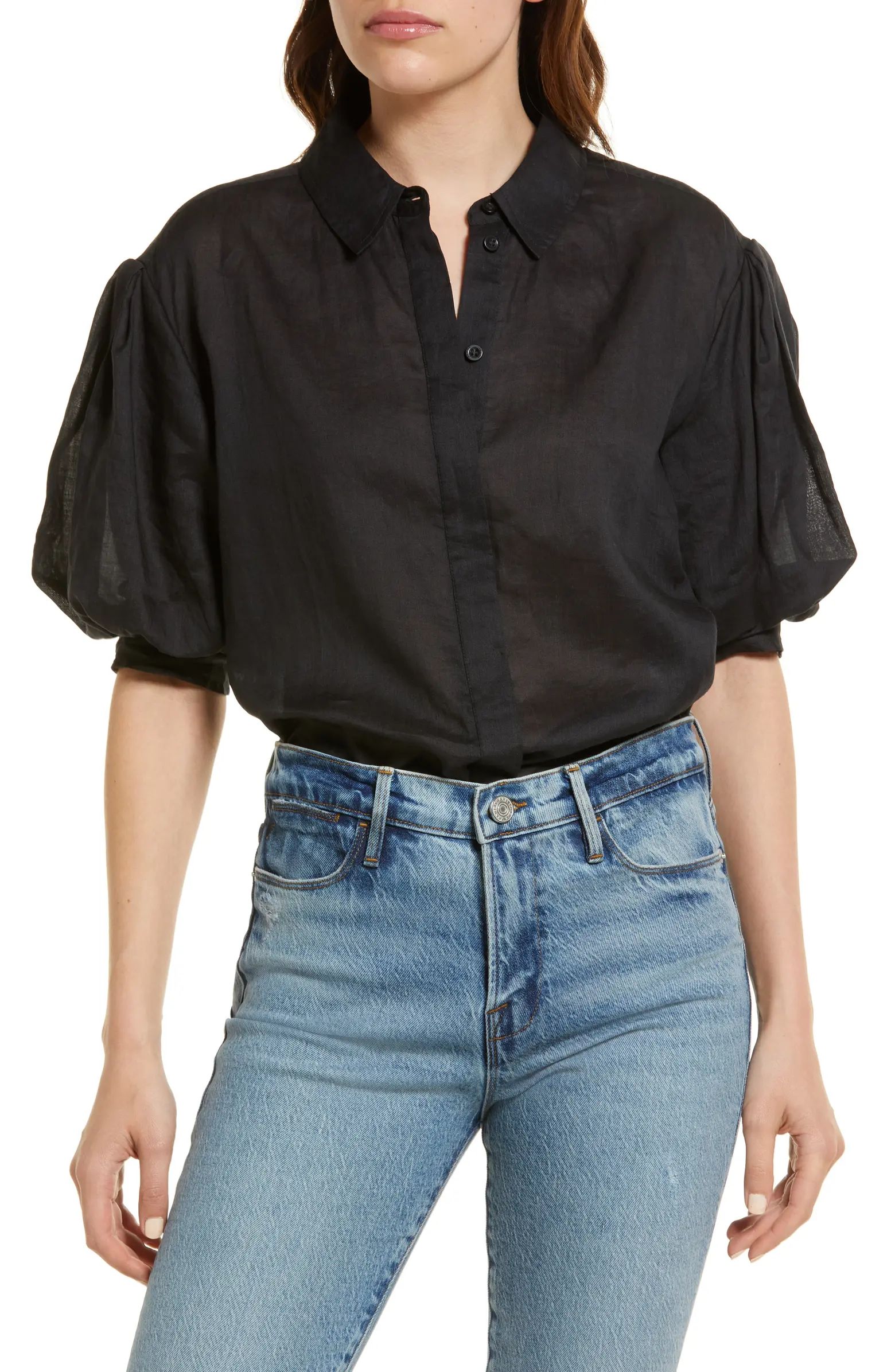 FRAME Puff Sleeve Blouse | Nordstrom | Nordstrom