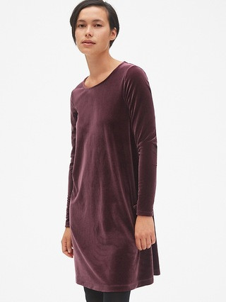 Long Sleeve Velvet Swing Dress | Gap US