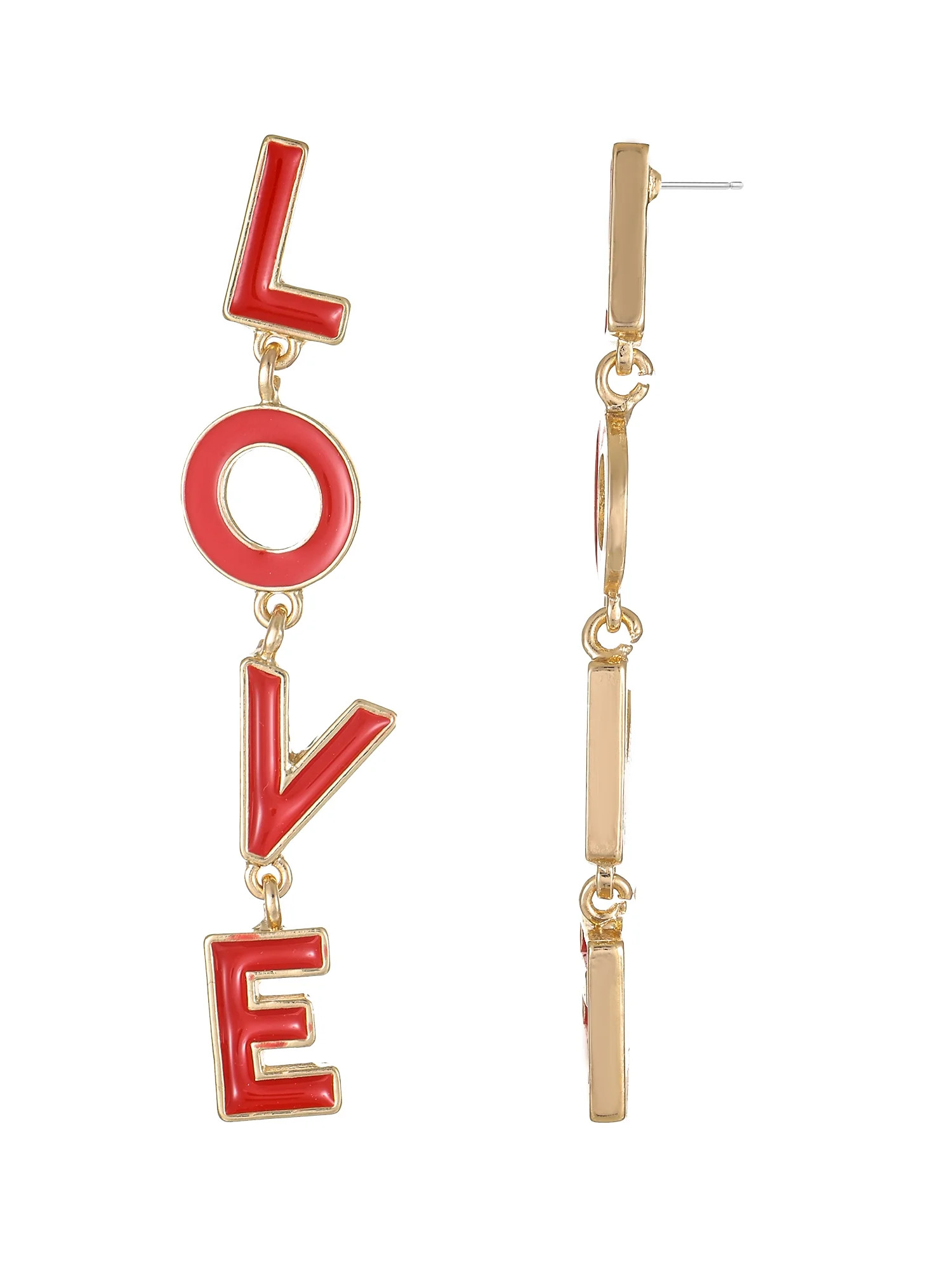 Way to Celebrate Valentine's Day Love Linear Earrings,1 Pair | Walmart (US)