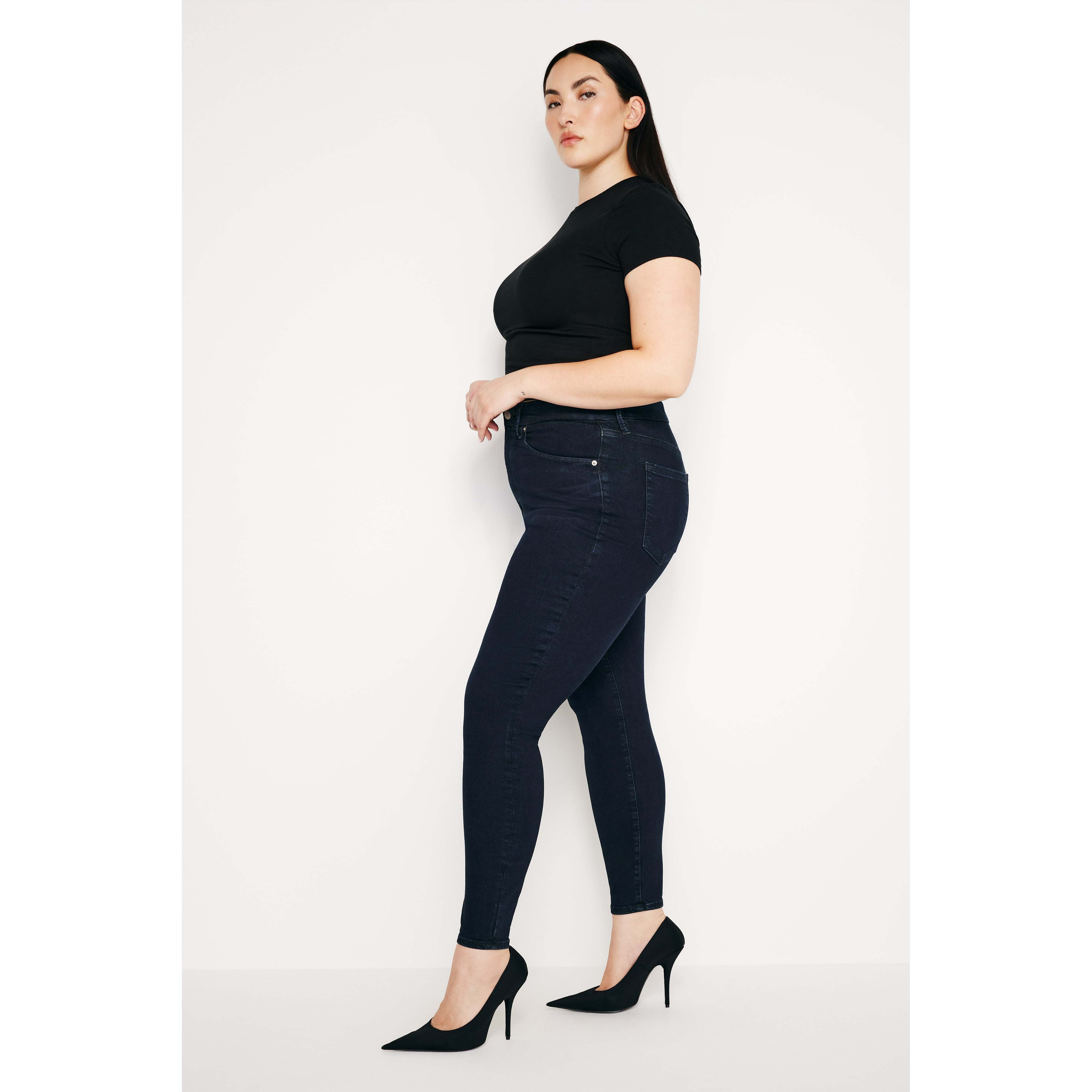Women's Always Fits Good Legs Skinny Jeans | Extra Stretch, Flat Tummy Tech, Gap-Proof Waistband High Waisted Skinny Jeans | Dee | Good American